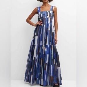 Plan C Rhythm Maxi Dress Blue‎ Size 34 US XS